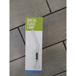 MBDU Digital Clock Lamp LED Touch Screen Foldable Design USB Alarm Clock White